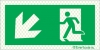Reflecto-luminescent signs, Emergency escape route signs, down left