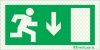 Reflecto-luminescent signs, Emergency escape route signs, down