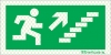 Reflecto-luminescent signs, Emergency escape route signs, up stairs right