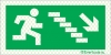 Reflecto-luminescent signs, Emergency escape route signs, down stairs right