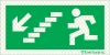 Reflecto-luminescent signs, Emergency escape route signs, down stairs left