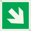Reflecto-luminescent signs, Emergency escape route and safe condition signs, Directional arrow diagonal