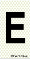 Reflecto-luminescent signs, Alphabetic and numeric character signs, "E"