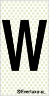 Reflecto-luminescent signs, Alphabetic and numeric character signs, "W"
