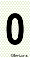Reflecto-luminescent signs, Alphabetic and numeric character signs, 0