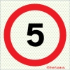 Reflecto-luminescent signs, Car park signs, 5 speed limit