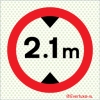 Reflecto-luminescent signs, Car park signs, 2.1m height limit
