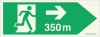 Reflecto-luminescent signs, Emergency escape route, Right350m