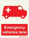 Reflecto-luminescent signs, Emergency vehicle signs, Emergency vehicles lane