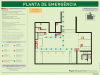 Escape Plans, Evacuation plans for hotels, schools, shopping centres and hospitals, UK/ES/FR vertical text