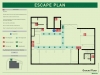 Escape Plans, Evacuation plans for hotels, schools, shopping centres and hospitals, UK vertical text
